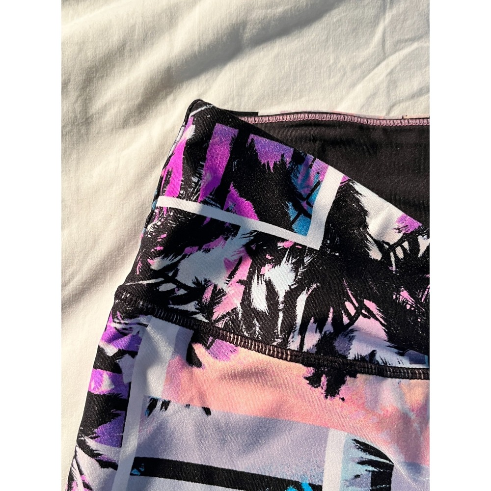 CALVIN KLEIN Performance Womens XL Palm Print Athletic Leggings Multicolor - Picture 5 of 8
